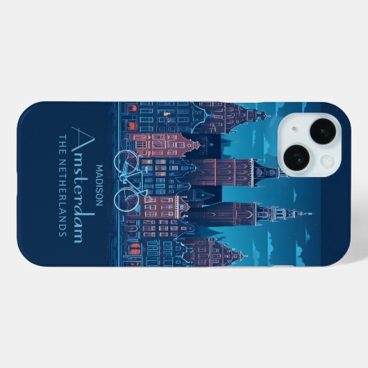 Aangepaste naam / tekst Amsterdam Case-Mate iPhone Case (Achterkant (horizontaal))