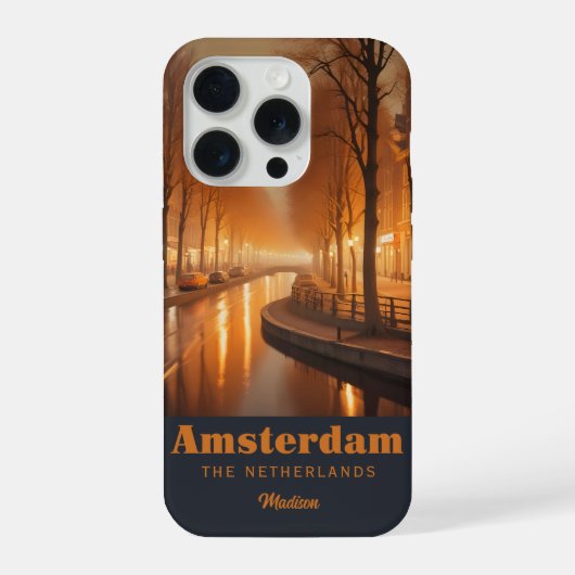 Aangepaste naam / tekst Amsterdam iPhone Hoesje (Achterkant)