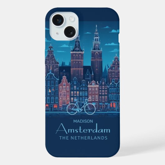 Aangepaste naam / tekst Amsterdam iPhone Hoesje (Achterkant)