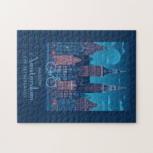 Aangepaste naam / tekst Amsterdam Legpuzzel (Horizontaal)
