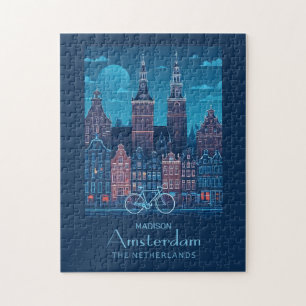 Aangepaste naam / tekst Amsterdam Legpuzzel