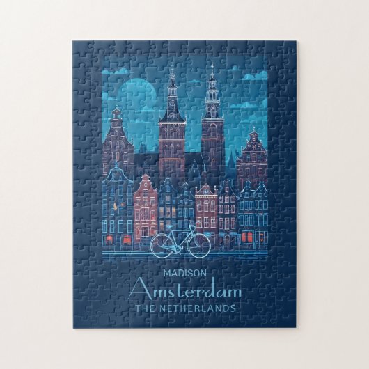 Aangepaste naam / tekst Amsterdam Legpuzzel (Verticaal)