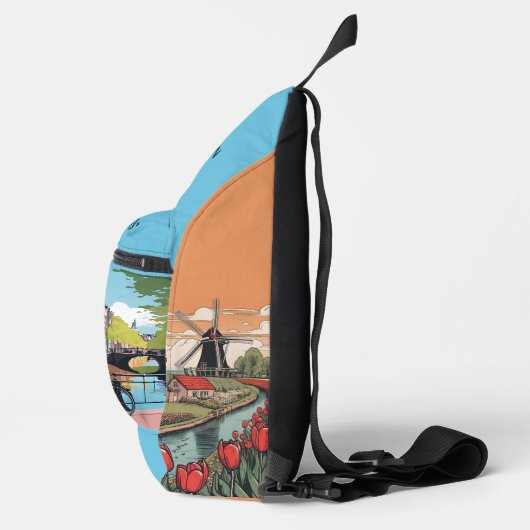 Aangepaste naam & tekst Amsterdam Sling Bag (Rechts)