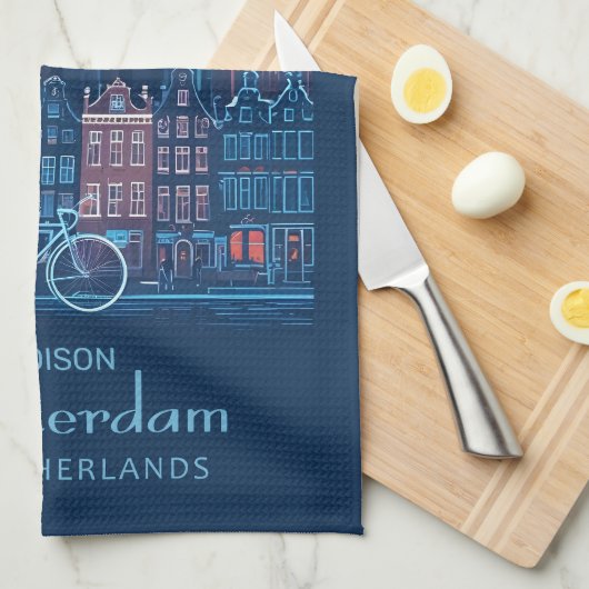 Aangepaste naam / tekst Amsterdam Theedoek (Quarter Fold)