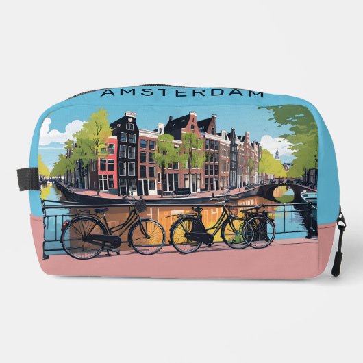 Aangepaste naam & tekst Amsterdam Toilettasje (Voorkant)