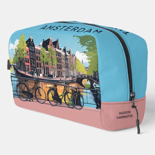 Aangepaste naam & tekst Amsterdam Toilettasje (Rechterhoek)