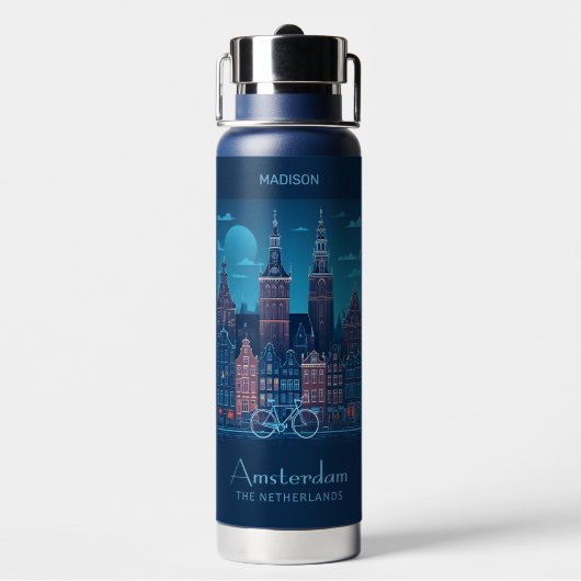 Aangepaste naam / tekst Amsterdam Waterfles (Achterkant)