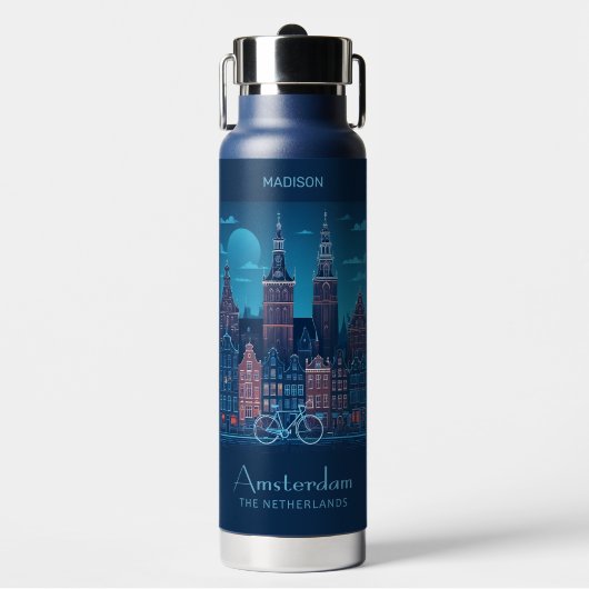 Aangepaste naam / tekst Amsterdam Waterfles (Voorkant)