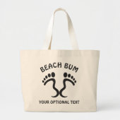 Aangepaste naam & tekst Beach Bum Grote Tote Bag (Voorkant)