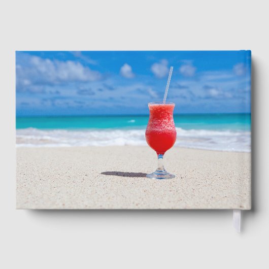 Aangepaste naam & tekst Beach Parrot Gastenboek (Achterkant)