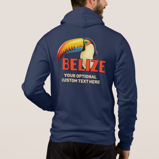 Aangepaste naam & tekst BELIZE Toucan Hoodie (Achterkant)