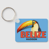 Aangepaste naam & tekst BELIZE Toucan Sleutelhanger (Achterkant)