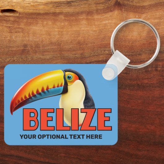 Aangepaste naam & tekst BELIZE Toucan Sleutelhanger (Voorkant)