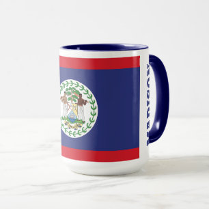 Aangepaste naam & tekst Belize Vlag Mok