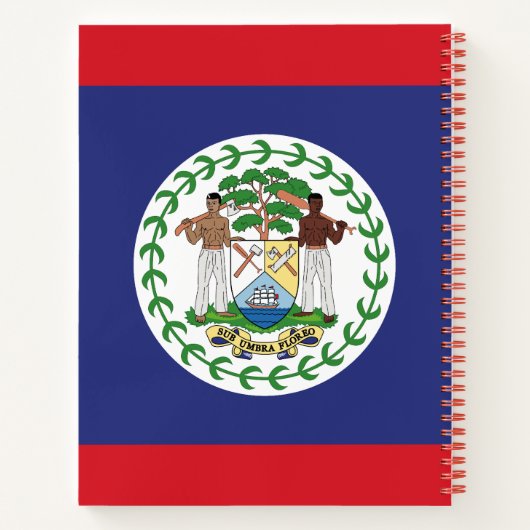 Aangepaste naam & tekst Belize Vlag Notitieboek (Achterkant)