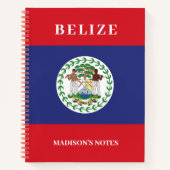 Aangepaste naam & tekst Belize Vlag Notitieboek (Voorkant)