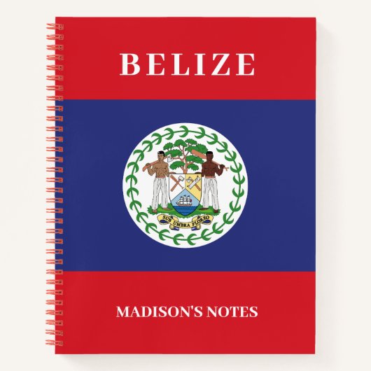 Aangepaste naam & tekst Belize Vlag Notitieboek (Voorkant)