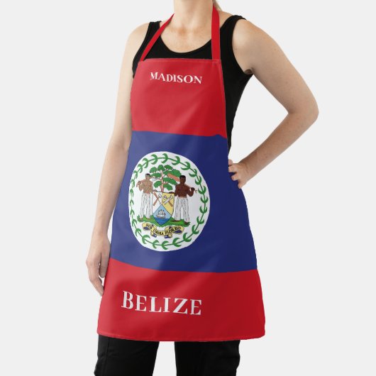 Aangepaste naam & tekst Belize Vlag Schort (Insitu)