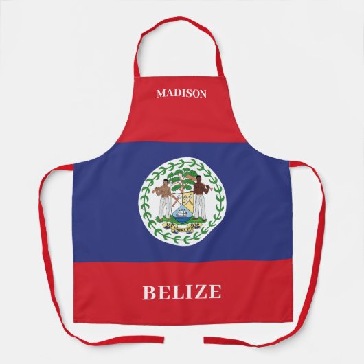 Aangepaste naam & tekst Belize Vlag Schort (Voorkant)