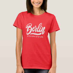 Aangepaste naam / tekst Berlijn Duitsland Coördina T-shirt