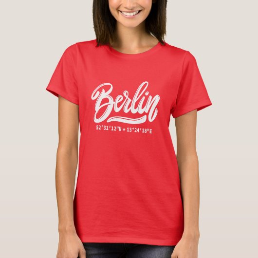Aangepaste naam / tekst Berlijn Duitsland Coördina T-shirt (Voorkant)