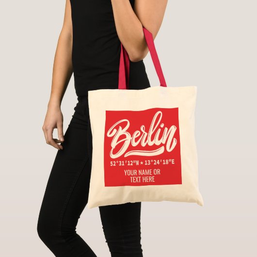 Aangepaste naam / tekst Berlijn Duitsland Coördina Tote Bag (Voorkant (product))