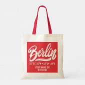 Aangepaste naam / tekst Berlijn Duitsland Coördina Tote Bag (Achterkant)