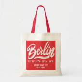 Aangepaste naam / tekst Berlijn Duitsland Coördina Tote Bag (Voorkant)