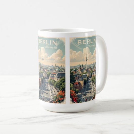 Aangepaste naam & tekst Berlijn, Duitsland Koffiemok (Voorkant rechts)
