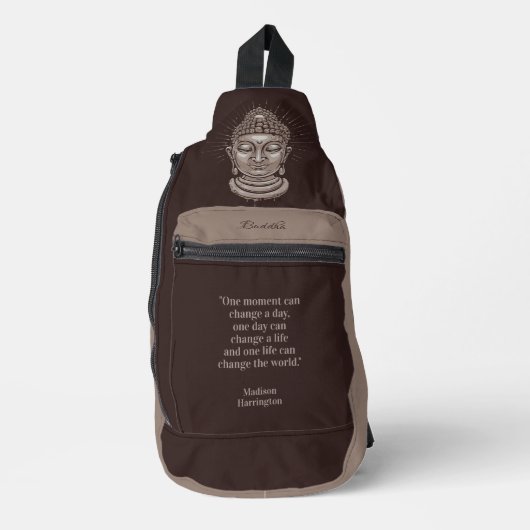 Aangepaste naam & tekst Boeddha Quote Sling Bag (Voorkant)