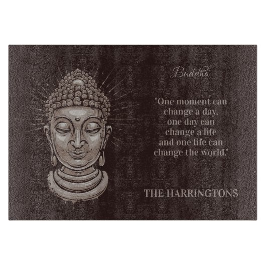 Aangepaste naam & tekst Boeddha Quote Snijplank (Voorkant)
