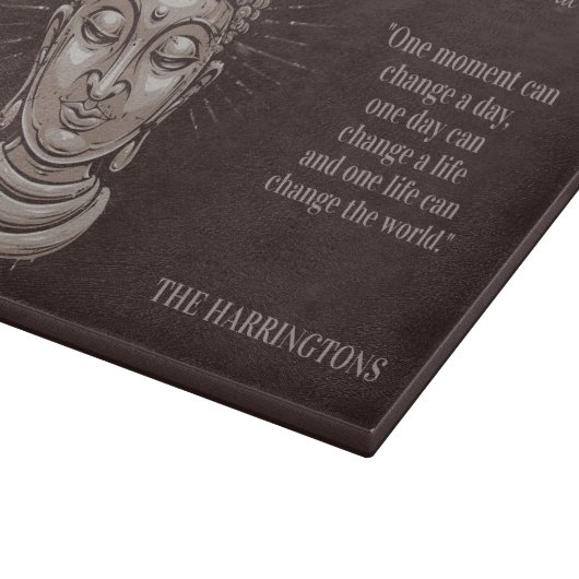 Aangepaste naam & tekst Boeddha Quote Snijplank (Hoek)