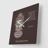 Aangepaste naam & tekst Boeddha Quote Vierkante Klok (Hoek)