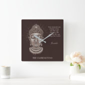 Aangepaste naam & tekst Boeddha Quote Vierkante Klok (Huis)