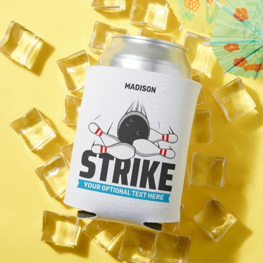 Aangepaste naam & tekst Bowling Strike Blikjeskoeler (Insitu Zomer)