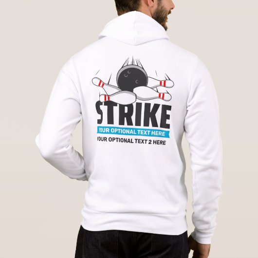 Aangepaste naam & tekst Bowling Strike Hoodie (Achterkant)