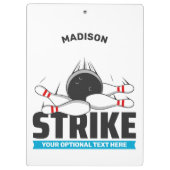 Aangepaste naam & tekst Bowling Strike Klembord (Achterkant)