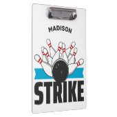 Aangepaste naam & tekst Bowling Strike Klembord (Rechts)