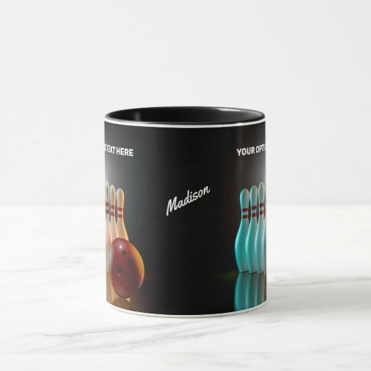 Aangepaste naam & tekst Bowling Strike Mok (Midden)