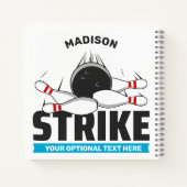 Aangepaste naam & tekst Bowling Strike Notitieboek (Achterkant)