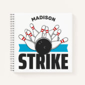 Aangepaste naam & tekst Bowling Strike Notitieboek (Voorkant)