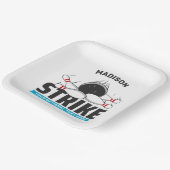 Aangepaste naam & tekst Bowling Strike Papieren Bordje (Gebogen)