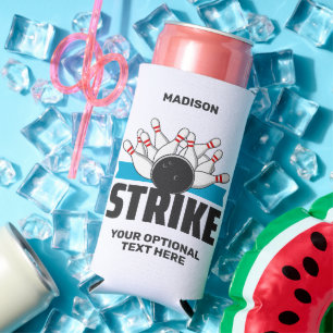 Aangepaste naam & tekst Bowling Strike Seltzer Blikjeskoeler