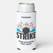 Aangepaste naam & tekst Bowling Strike Seltzer Blikjeskoeler (Seltzer Achterkant)