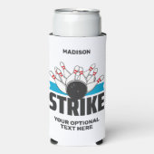 Aangepaste naam & tekst Bowling Strike Seltzer Blikjeskoeler (Seltzer Voorkant)