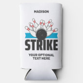 Aangepaste naam & tekst Bowling Strike Seltzer Blikjeskoeler (Voorkant)
