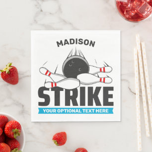 Aangepaste naam & tekst Bowling Strike Servet