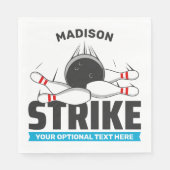 Aangepaste naam & tekst Bowling Strike Servet (Voorkant)