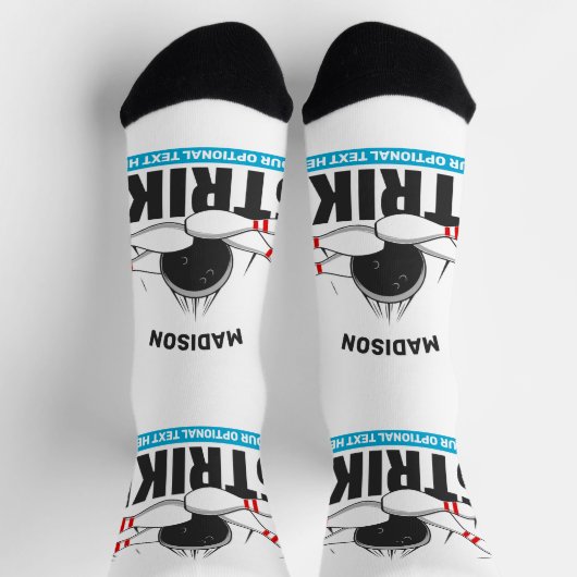 Aangepaste naam & tekst Bowling Strike Sokken (Top)