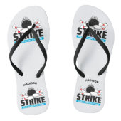 Aangepaste naam & tekst Bowling Strike Teenslippers (Voetbed)